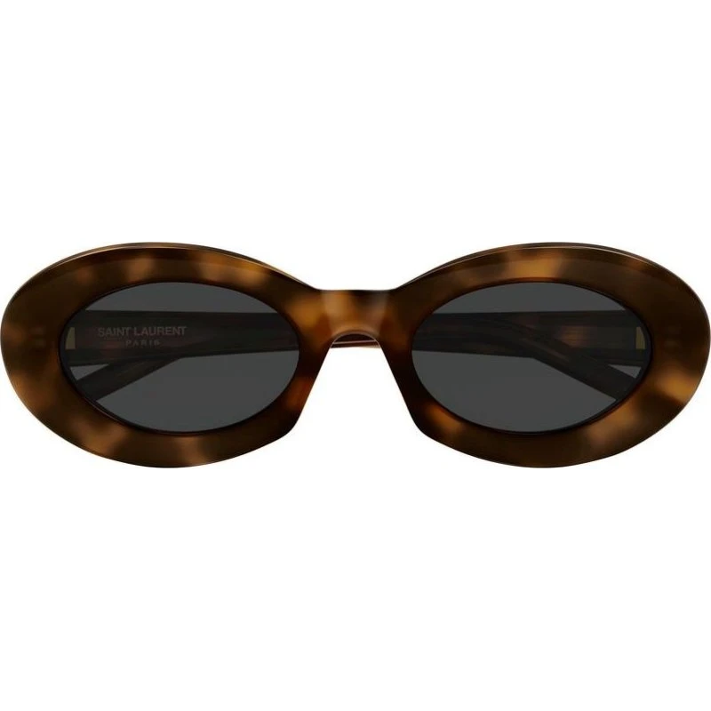 Saint Laurent SL 594 Lunettes de Soleil Ovales Havana Gris 52mm