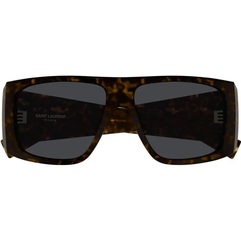 Saint Laurent SL 832 Lunettes de Soleil Carrées Havane Gris