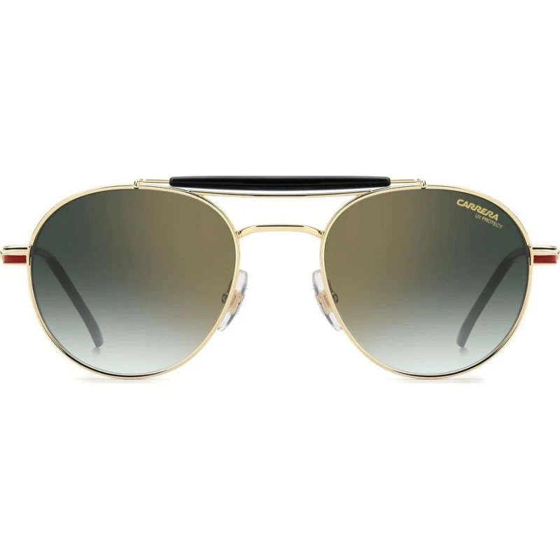 Carrera 381/S Lunettes de Soleil Rondes Dorées et Verres Verts