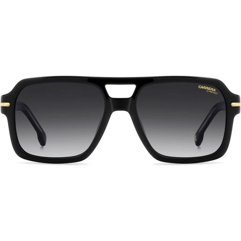 Carrera 377/S Lunettes de Soleil Carrées pour Homme - Noir & Gris