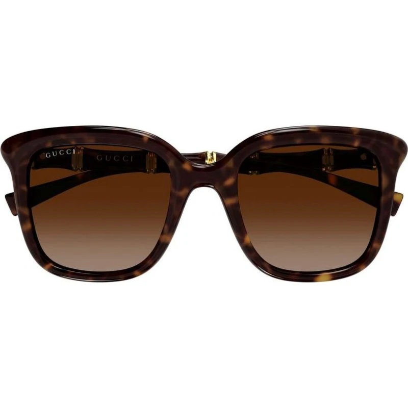Gucci GG2058S Lunettes de Soleil Carrées Havana Marron 52mm