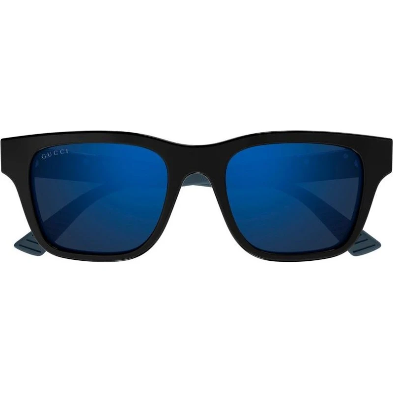Gucci GG2089S Lunettes de Soleil Homme Carrées Noires et Bleues