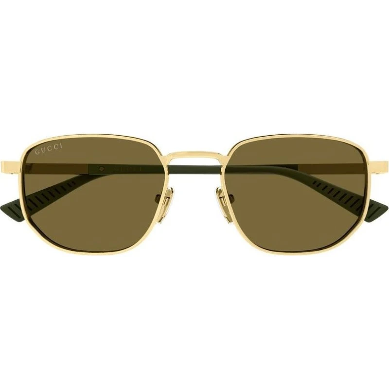 Gucci GG2093S Lunettes de Soleil Homme Carrées Dorées et Marron