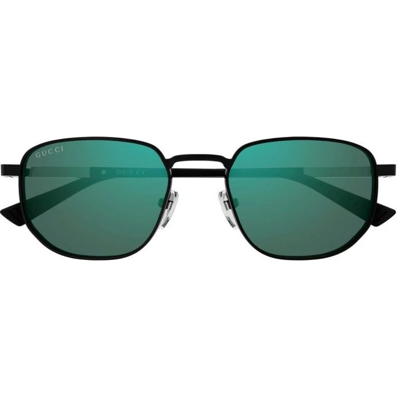 Gucci GG2093S Lunettes de Soleil Homme Carrées Noir et Vert 54mm