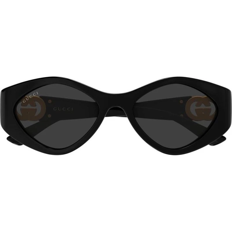 Gucci GG2121S Lunettes de Soleil Géométriques Noires et Grises