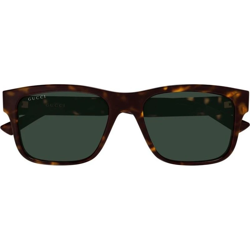 Gucci GG2085S Lunettes de Soleil Homme Carrées Havana Vert