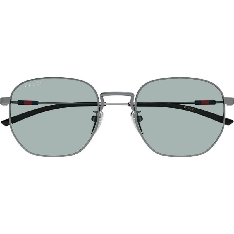 Gucci GG2095S Lunettes de Soleil Homme Rondes Ruthénium et Bleu
