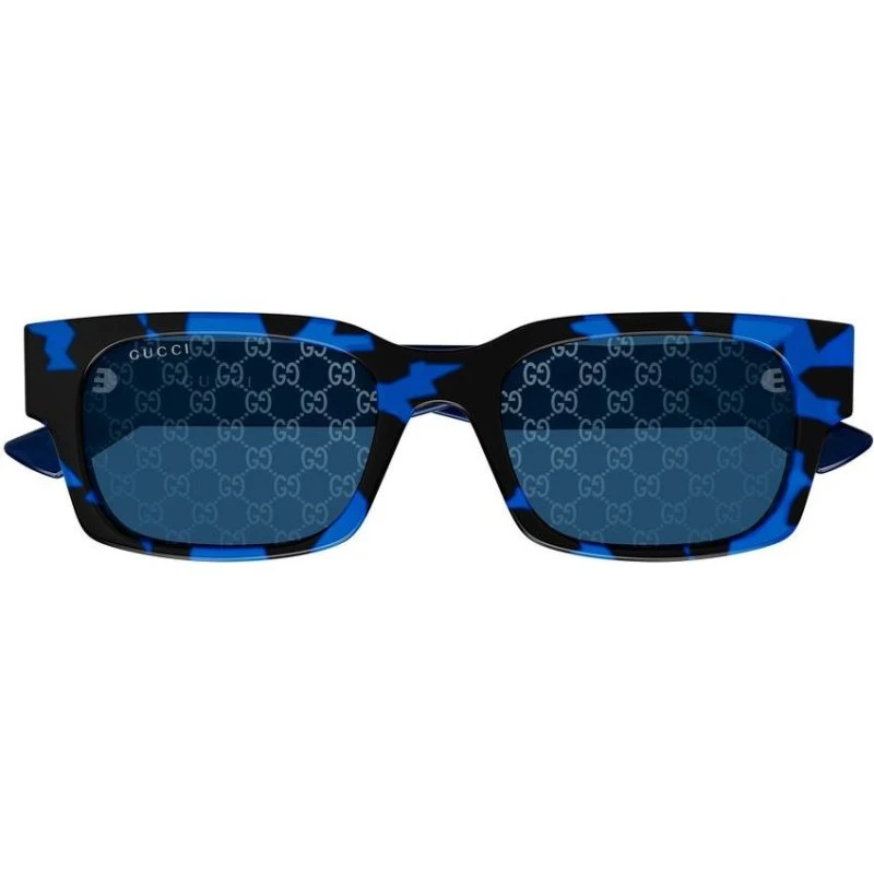 Gucci GG2084S Lunettes de Soleil Homme Carrées Bleues 52mm