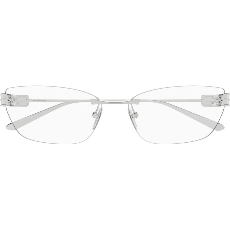 Balenciaga BB0490O Lunettes de Vue Oeil de Chat Argentées