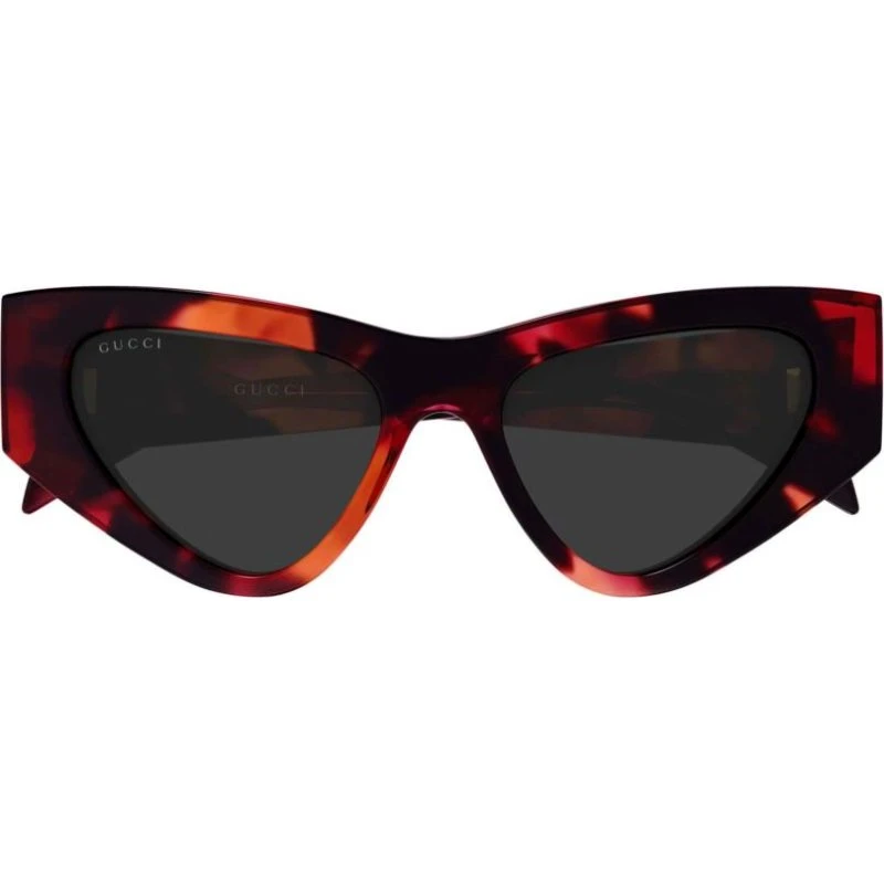 Gucci GG2019S Lunettes de Soleil Oeil de Chat Havana et Verres Gris