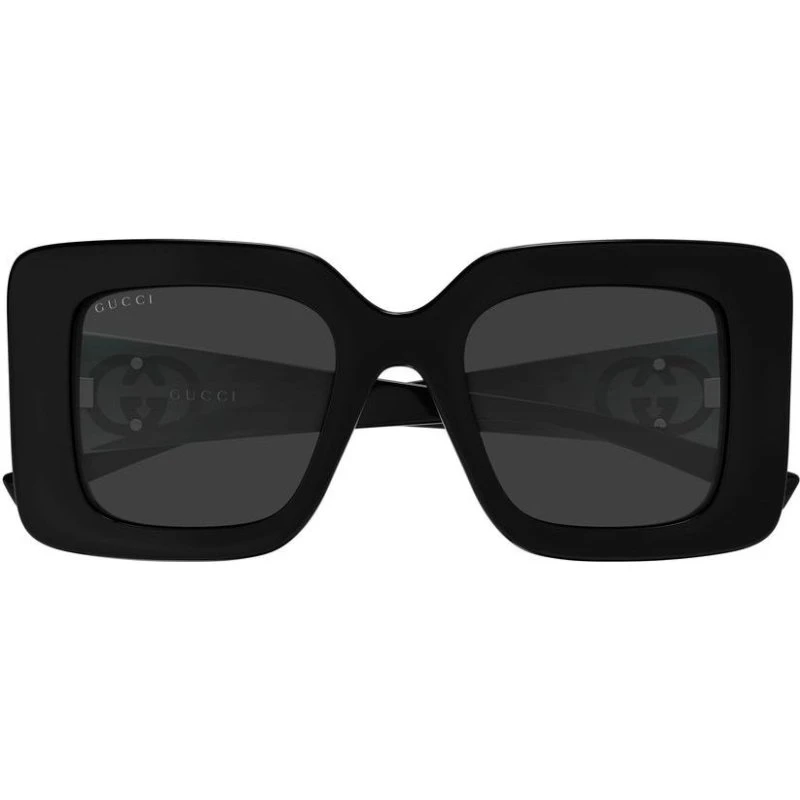 Gucci GG2025S Lunettes de Soleil Carrées Noires et Grises