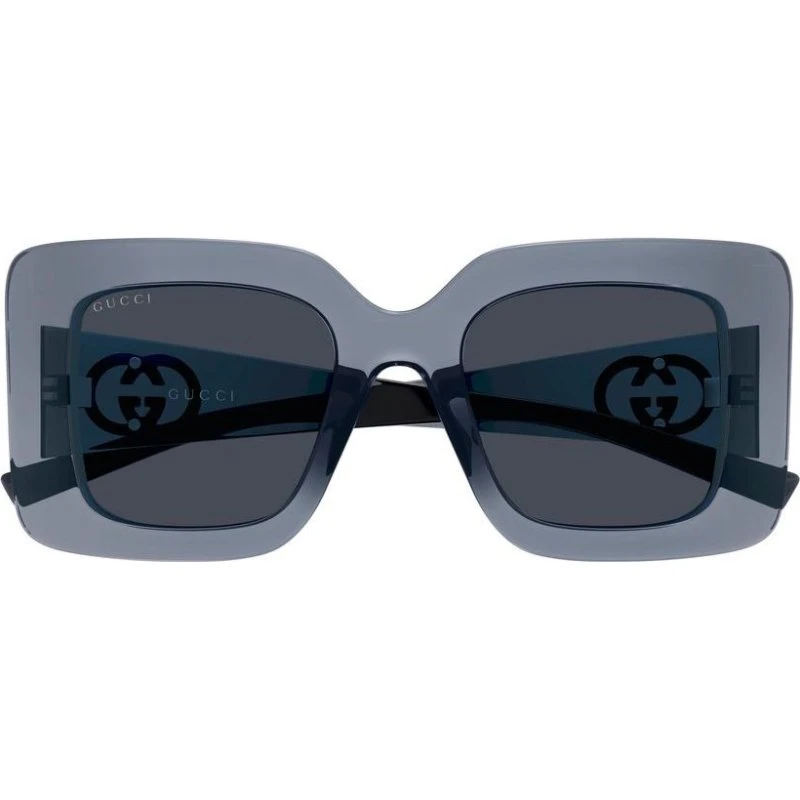 Gucci GG2025S Lunettes de Soleil Carrées Grises pour Femme