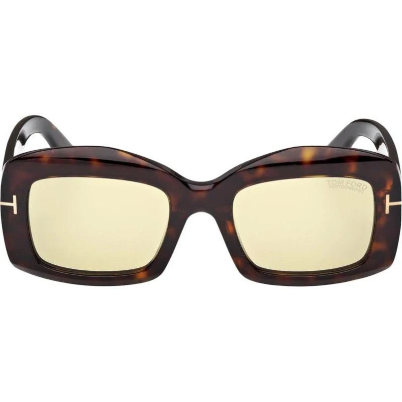Tom Ford Venetia FT1218 Lunettes de Soleil Carrées Havane Jaune 53mm