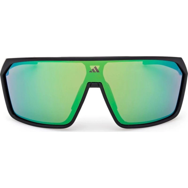 Adidas SP0108 Lunettes de Soleil Unisexe Noir et Vert Miroir