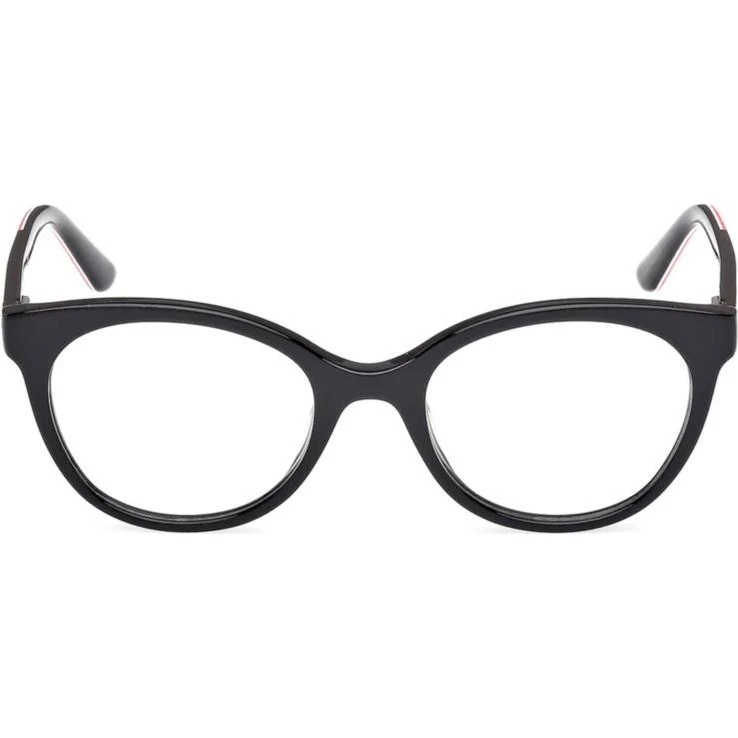 Guess GU50267 Lunettes de Vue Rondes en Acétate Noir Unisexe
