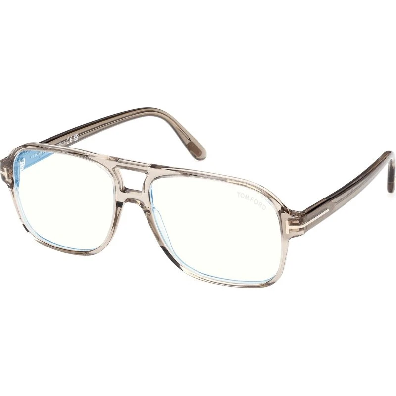 Tom Ford FT6058-B Blue Block Lunettes de Vue Gris Pilote