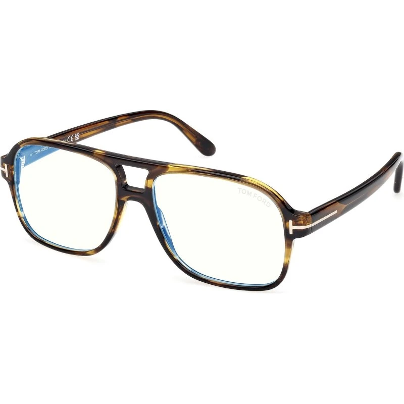 Tom Ford FT6058-B Blue Block Lunettes de Vue Pilote Havana