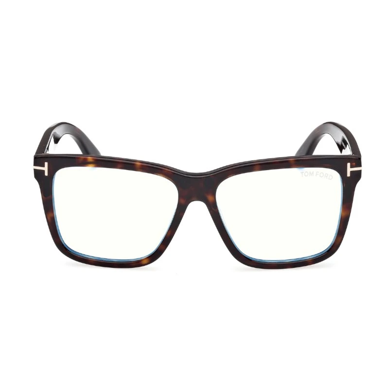 Tom Ford FT6069-B Blue Block Lunettes de Vue Carrées Havane 54mm