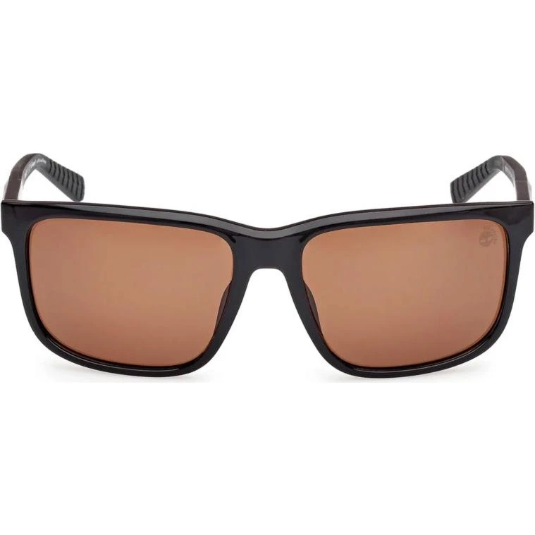 Timberland TB00037 Lunettes de Soleil Carrées Noires et Marron