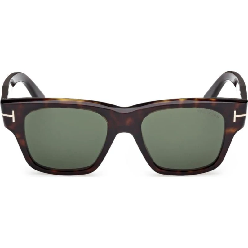 Tom Ford Caine-02 FT1280 Lunettes de Soleil Carrées Havane/Vert