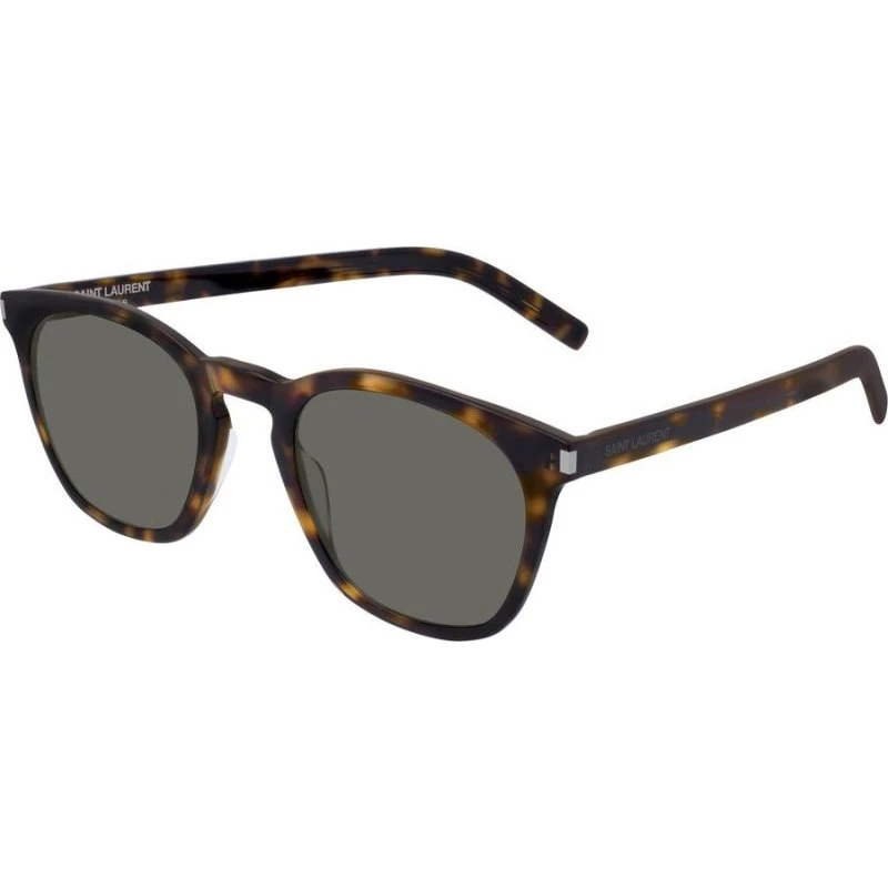 Saint Laurent SL 28 Slim Lunettes de Soleil Géométriques Havane