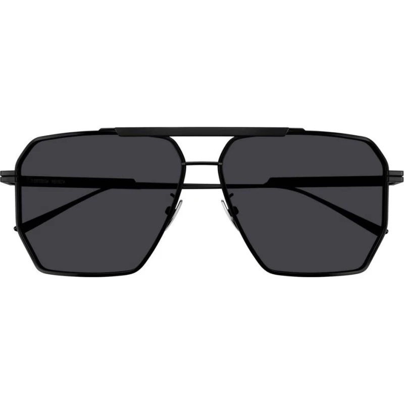 Bottega Veneta BV1012S Lunettes de Soleil Pilote Homme Noir/Gris