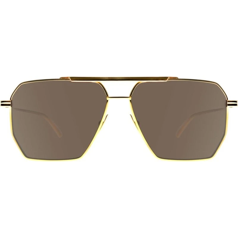 Bottega Veneta BV1012S Lunettes de Soleil Pilote Dorées pour Homme