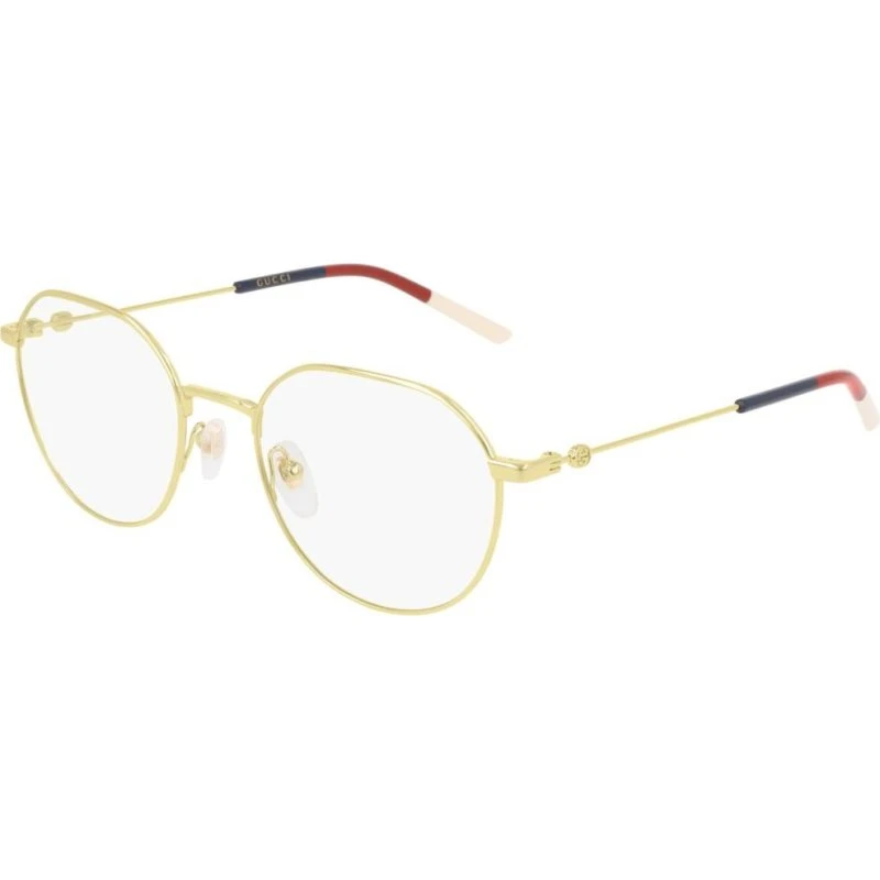 Gucci GG0684O Lunettes de Vue Rondes en Métal Doré pour Femme