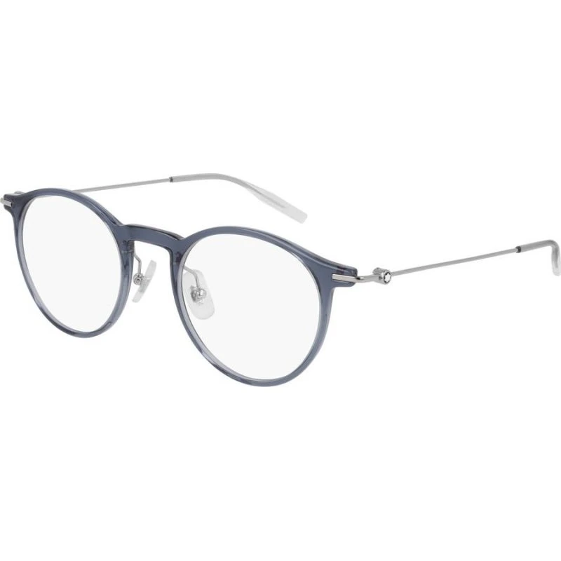Montblanc MB0099O : Lunettes de vue rondes bleues pour homme