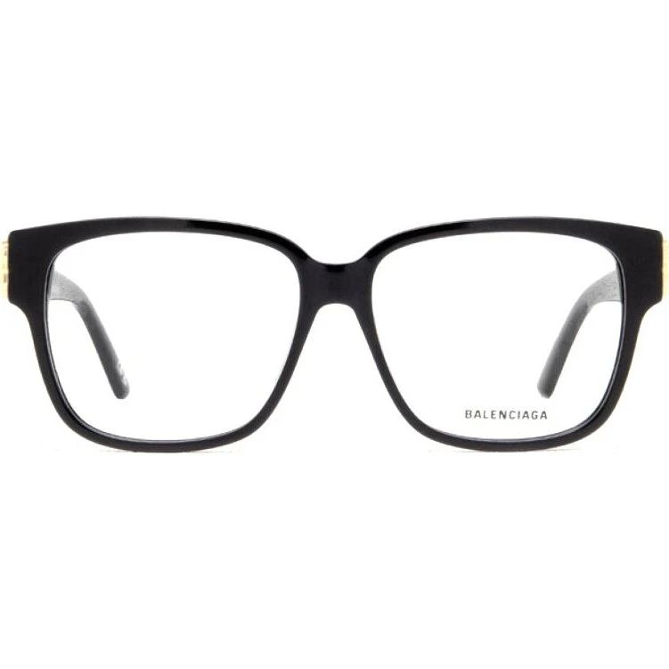 Balenciaga BB0104O Lunettes de Vue Carrées Noires pour Femme