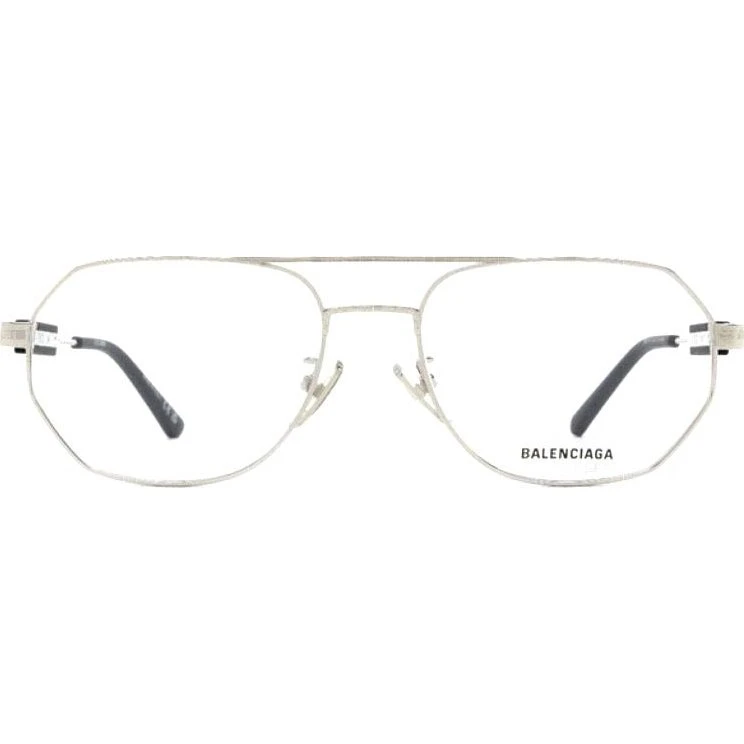 Balenciaga BB0117O Lunettes de Vue Pilote Argentées Unisexe