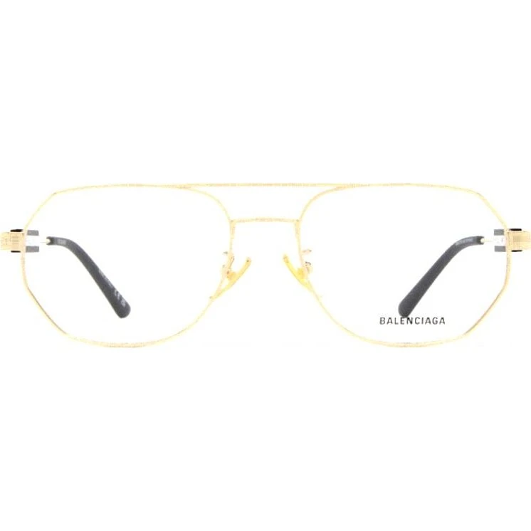 Balenciaga BB0117O Lunettes de Vue Pilote Dorées Unisexe