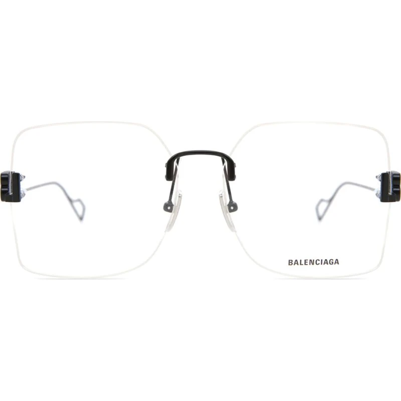 Balenciaga BB0113O Lunettes de Vue Géométriques Femme - Noir
