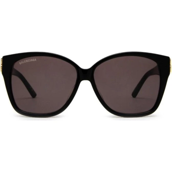 Balenciaga BB0135S Lunettes de Soleil Carrées Noires et Grises