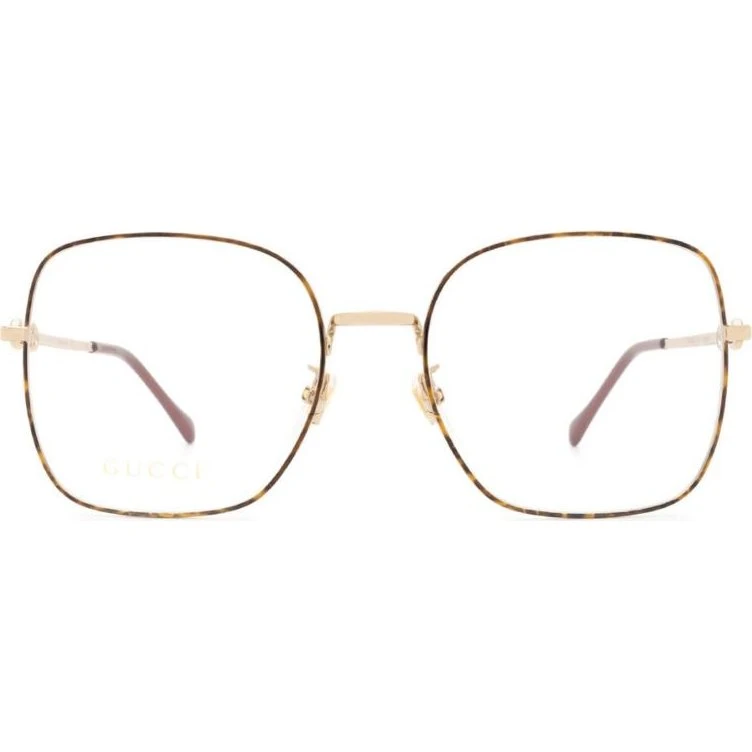 Gucci GG0883OA Lunettes de Vue Géométriques Havane pour Femme
