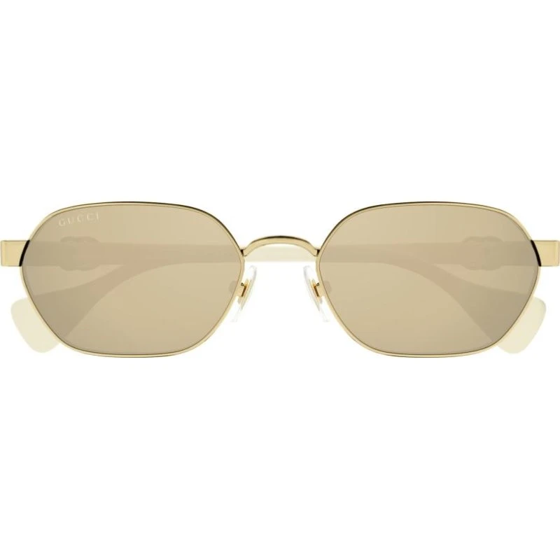 Gucci GG1593S Lunettes de Soleil Géométriques Dorées et Roses