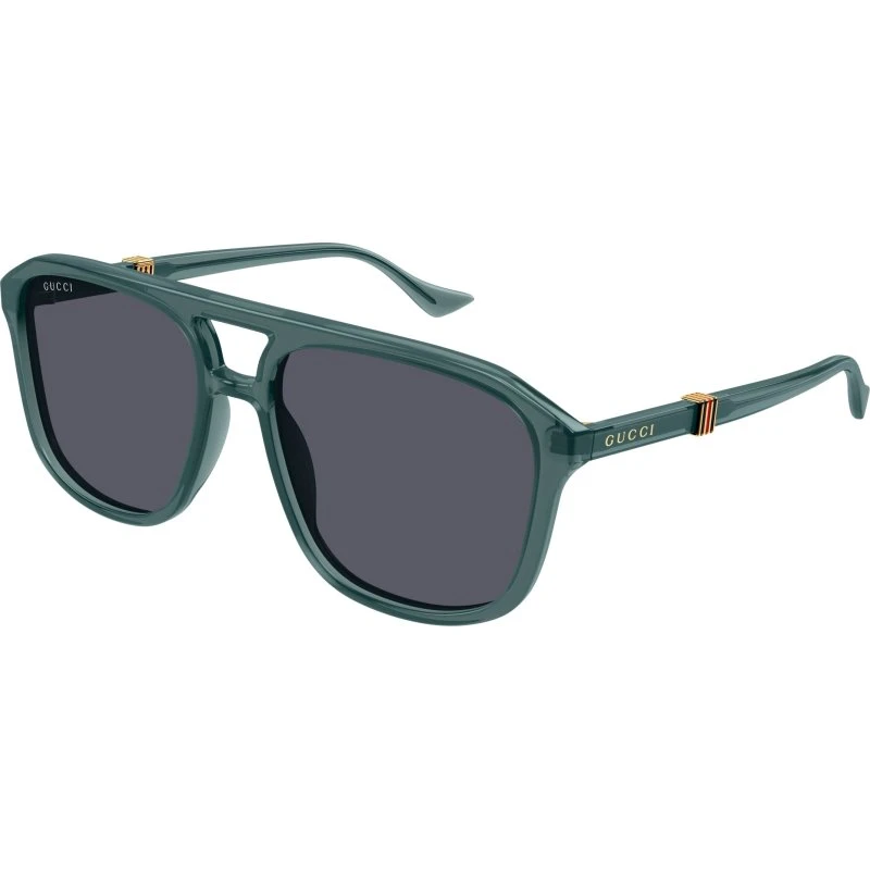 Gucci Homme GG1494S 003 Lunettes de Soleil Pilote Vert et Gris