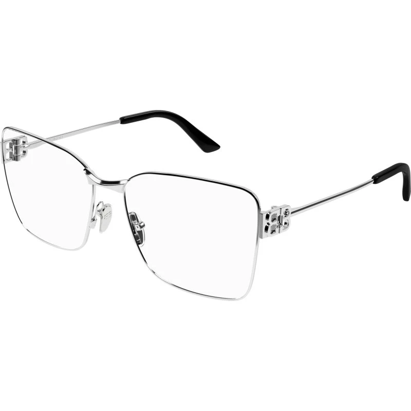 Balenciaga BB0339O 002 Lunettes de Vue Carrées Argentées