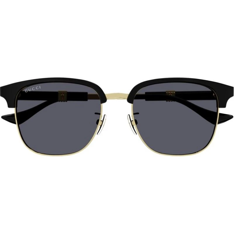 Gucci GG1499SK Lunettes de Soleil Homme Dorées Carrées Grises