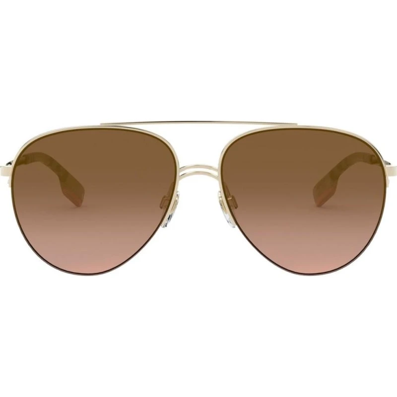 Burberry Ferry BE 3113 Lunettes de Soleil Pilote Dorées Marron