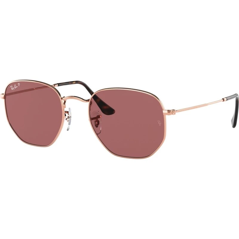 Ray-Ban RB3548N Hexagonal - Lunettes de Soleil Polarisées Or et Violet