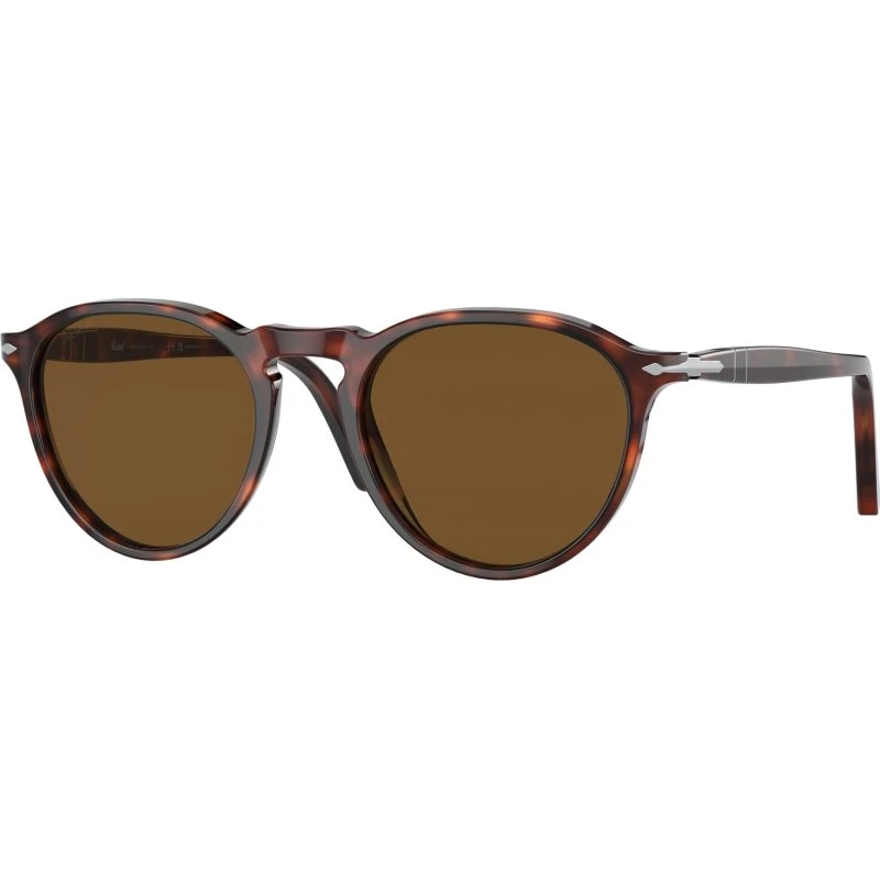 Persol PO 3286S Lunettes de Soleil Polarisées Rondes Havana