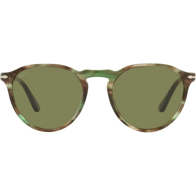 Persol PO 3286S Lunettes de Soleil Rondes Vertes Unisexe