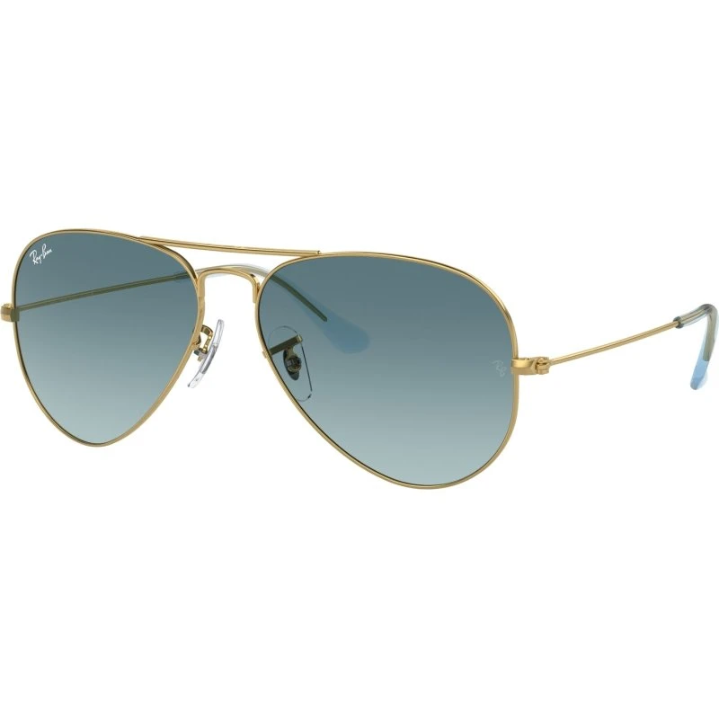 Ray-Ban RB3025 Aviator Lunettes de Soleil Or et Bleu