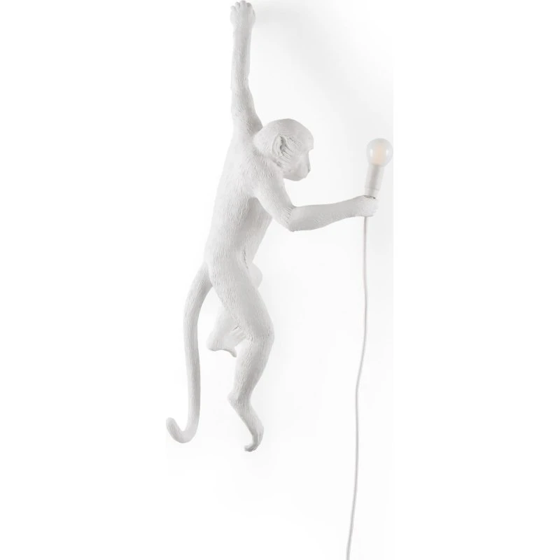 SELETTI Monkey Lamp Applique Murale Déco - Blanche, Gauche