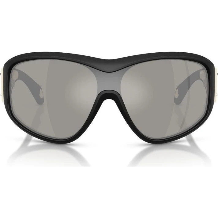Moncler Thyra ME8016U Lunettes de Soleil Shield Noir et Argent