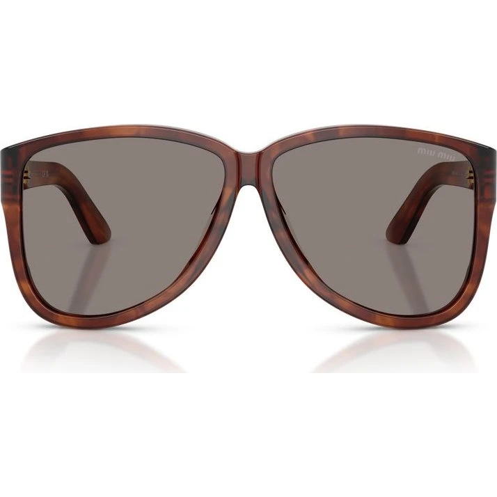 Miu Miu 0MU A08S Lunettes de Soleil Pilote Marron et Gris