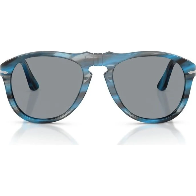 Persol PO 0649 Lunettes de Soleil Homme Oversize - Bleu Gris
