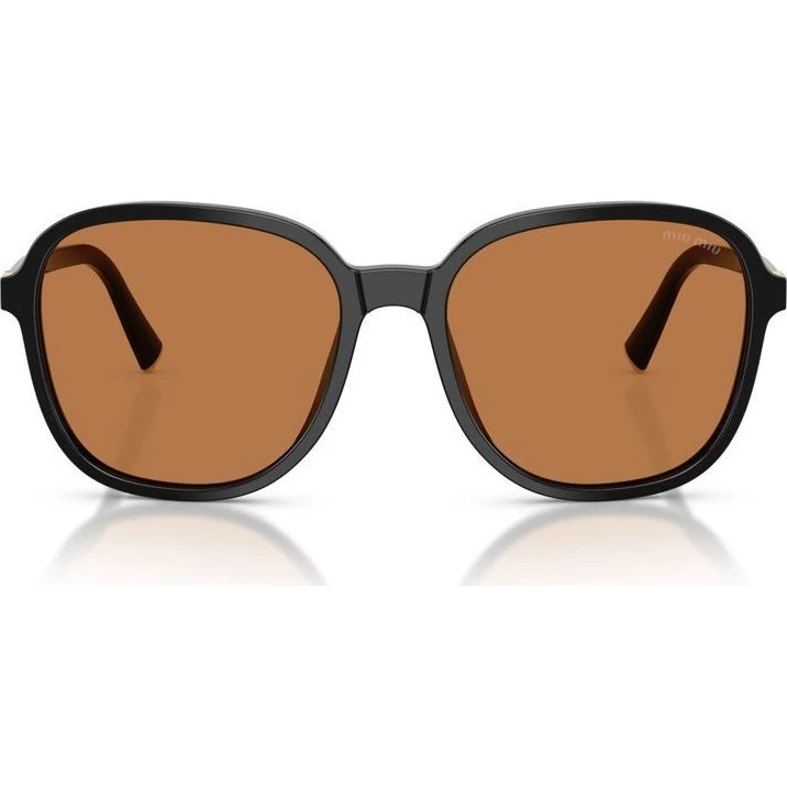 Miu Miu Lunettes de Soleil Oversize 0MU B01S - Noir et Marron
