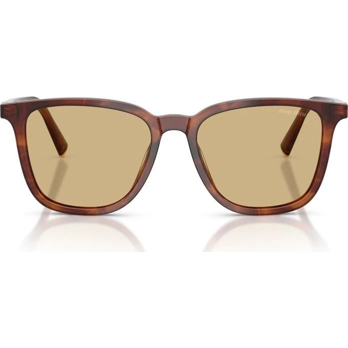 Miu Miu 0MU B03S Lunettes de Soleil Carrées Marron et Jaune 53mm